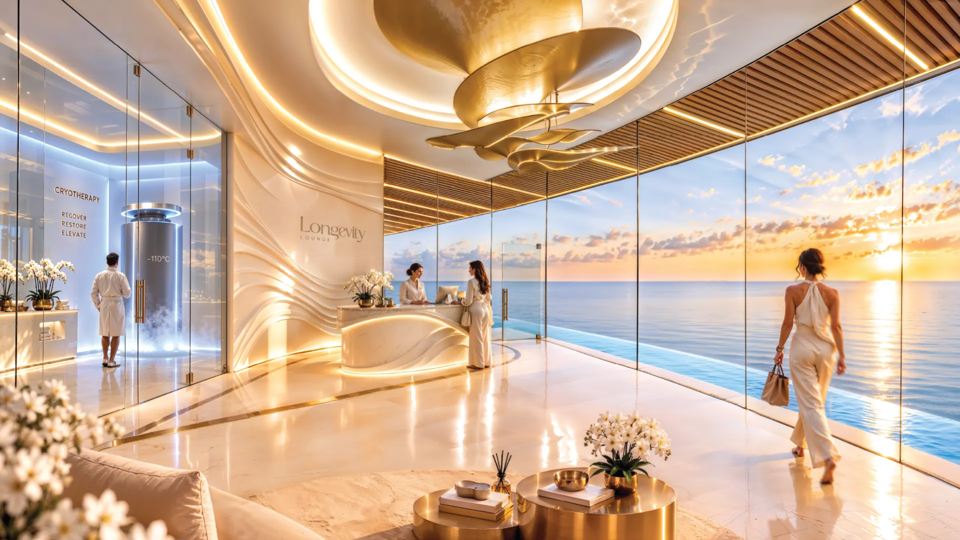 Longevity Lounge wellness centre with sea views